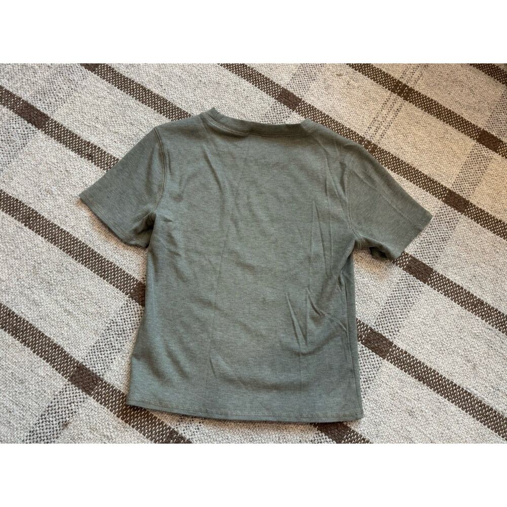 Vuori Pose Fitted Tee Rib Knit Green Crop Women’s Small Short Sleeve Shirt - Picture 6 of 6